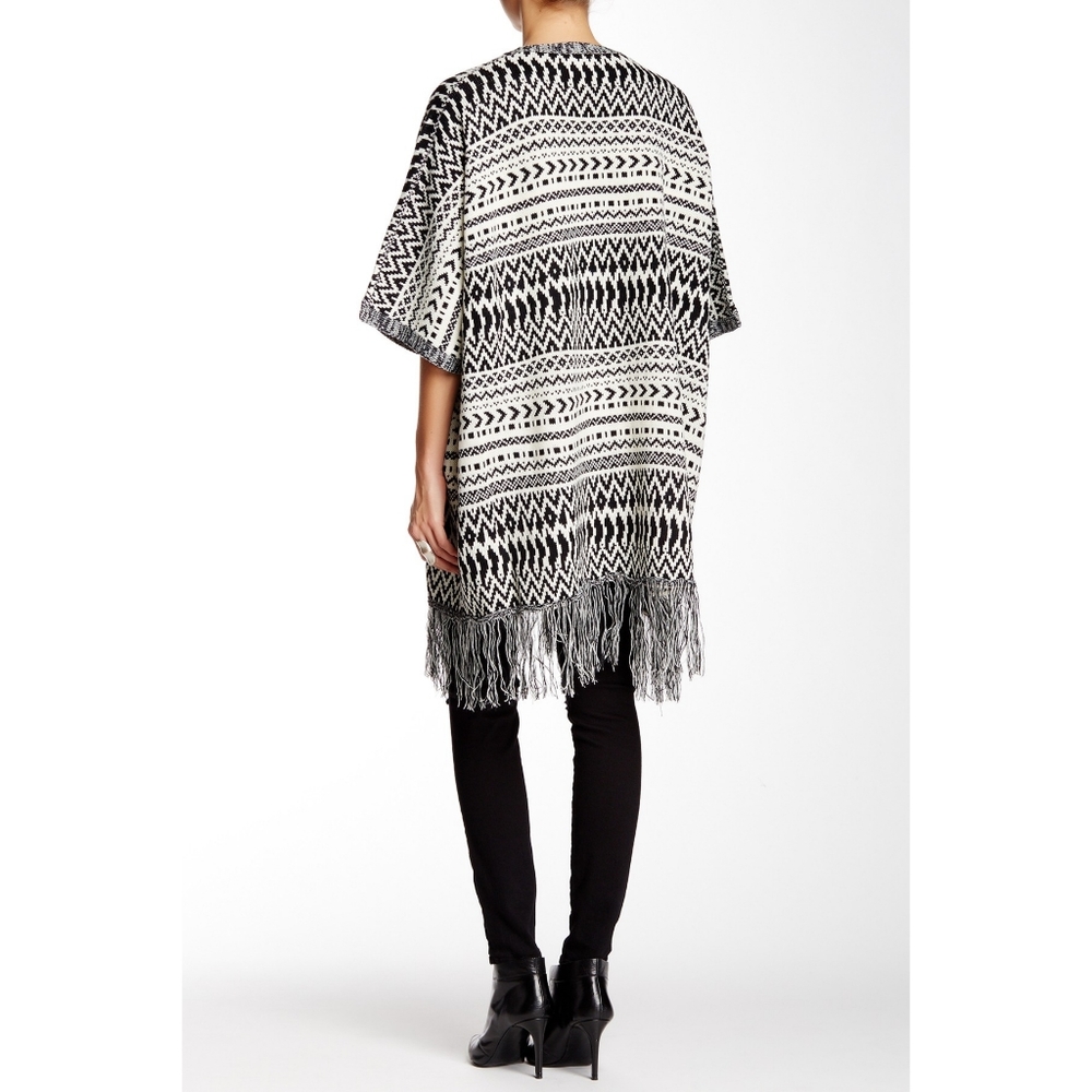 Harlowe & Graham | Fringe Trim Open Front Cardigan - Picture 9 of 9